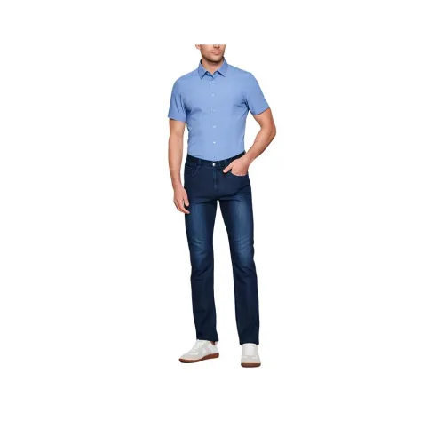 JODOLL Blue Men's Shirts JODOLL Синий Мужские Рубашки