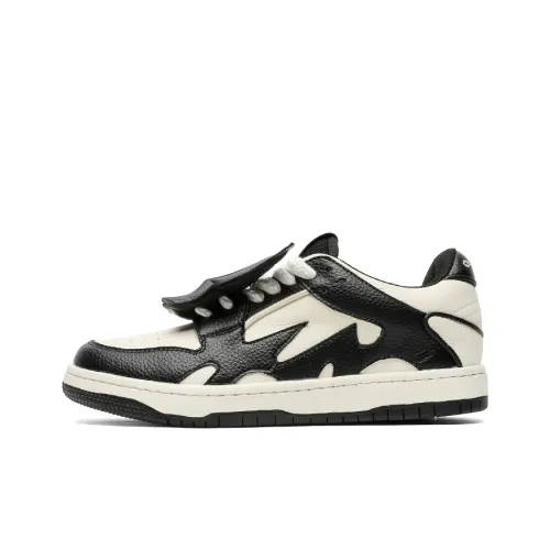 OUBT Готический Bat Дизайн Slip-Resistant Abrasion-Resistant Дышащий Низкие Кроссовки для Скейтбординга Унисекс Черные