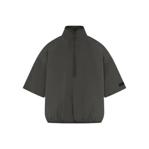 Fear of God Essentials SS24 Полузакатная рубашка с воротником-трикотажным воротником Мужская Ink Black