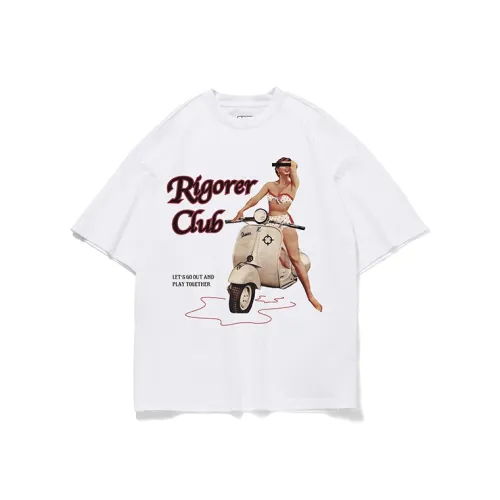 RIGORER Минималистский стиль Пара Короткий рукав Т-рубашка Унисекс