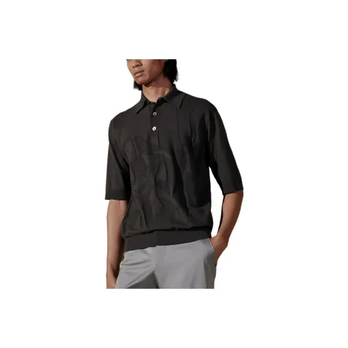 HERMES Мужская поло черного цвета