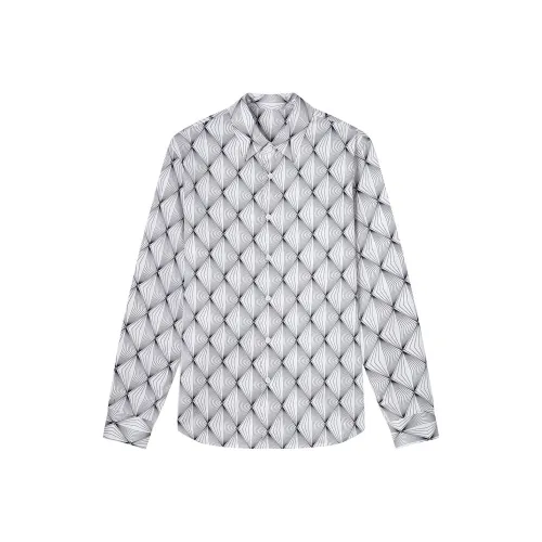 DAVID NAMAN Рубашка Мужская Черная Белая