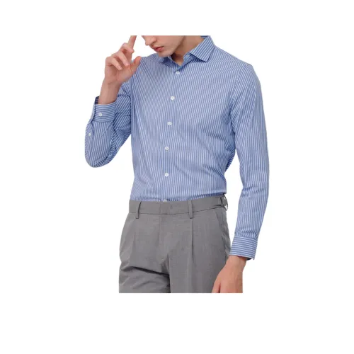 JODOLL Blue Men's Shirts JODOLL Синий Мужские Рубашки