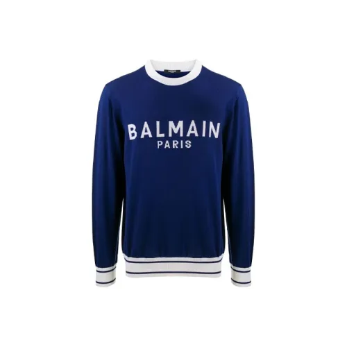 BALMAIN Мужские Синие Свитера