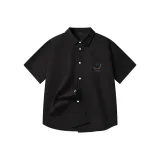 [Ледяной шелк охлаждающий] Черный (Логотип на груди Ma Tiao Smiling)