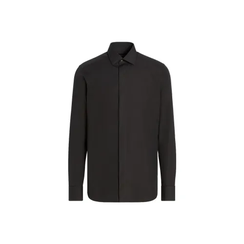 Ermenegildo Zegna Черные Мужские Рубашки
