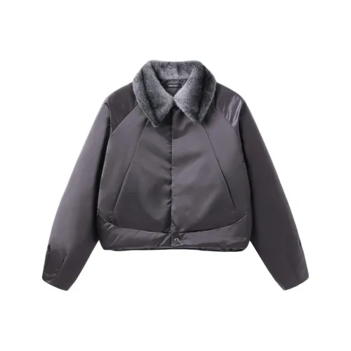 YUNYI Хлопковый пуховик унисекс глазурный фиолетовый серый