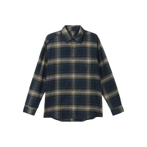 UNIQLO Темно-зеленые мужские рубашки