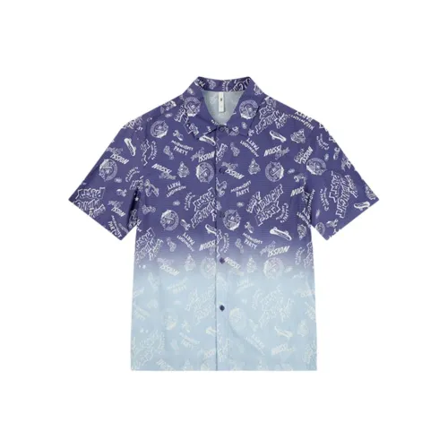 QIAODAN Рубашка Мужская Utpala Фиолетовый Вода Лунно-голубой Градиентный Основа Джордан-белый С принтом букв