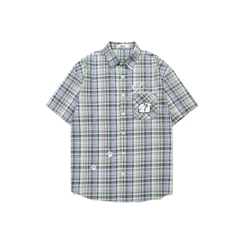 Guuka x Matsui Рубашка Унисекс Синяя Клетка