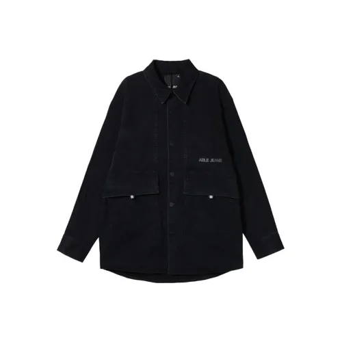 ABLE JEANS Рубашка Мужская Винтаж Черная