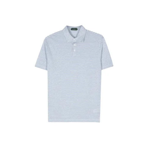 Zanone SS24 Polo Мужское Blue