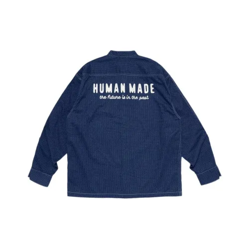 HUMAN MADE SS25 INDIGO Унисекс Рубашки