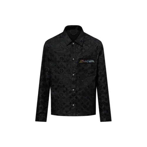 LOUIS VUITTON Монограмма SS25 Весна Коллекция для мужчин Рубашка Мужская Черная