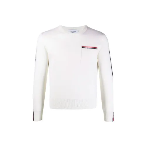 THOM BROWNE Белые Мужские Свитера