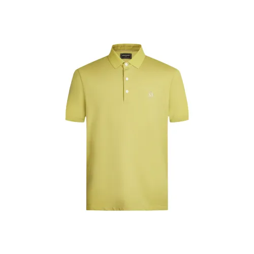 MANGANO Поло Мужское Зеленый Желтый