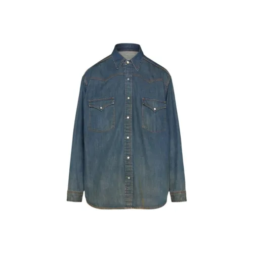 Maison Margiela Americana Wash Рубашка Мужская Винтаж Синий