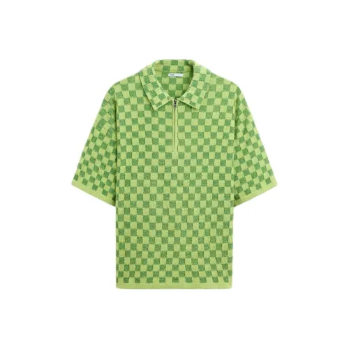 ZARA Зеленая Мужская Поло