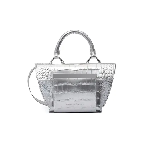 Azzurra Gronchi Сумка через плечо из коровьей кожи сумка NANO женская ярко-серебристая