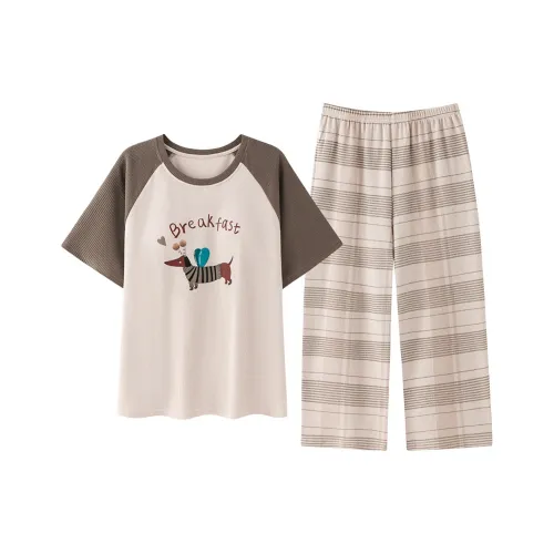 Shivs Pajama Комплект Женский Абрикос