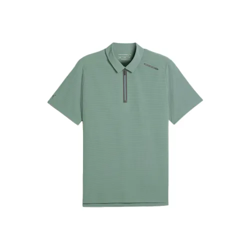 PUMA Поло Мужское Светло-Зеленое Серое