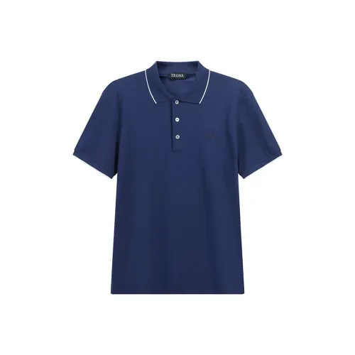 Ermenegildo Zegna Рабочая синяя мужская поло
