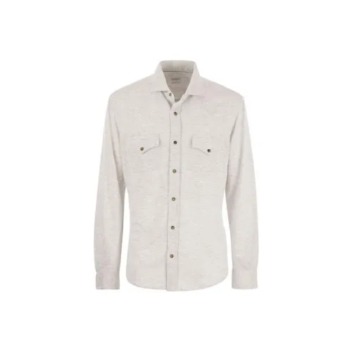 BRUNELLO CUCINELLI Рубашка Мужская Серый Бежевый