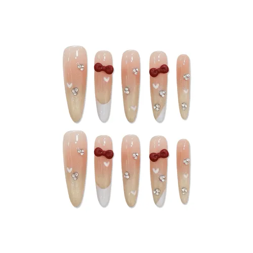 XIAMEIYU Любовь Пузырьки Кристальный Кошка'S Eye Ручная работа Сердце Бант Осветляющий Ручная работа Nail Art 35mm