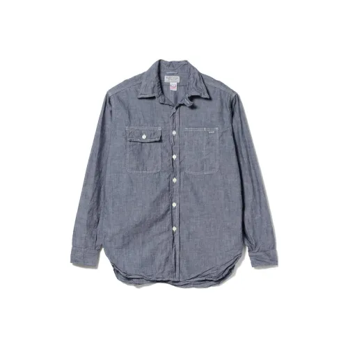BEAMS Рубашка Мужская Chambray Blue