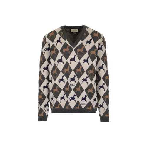 GUCCI Облегающий трикотаж мужской черный серый