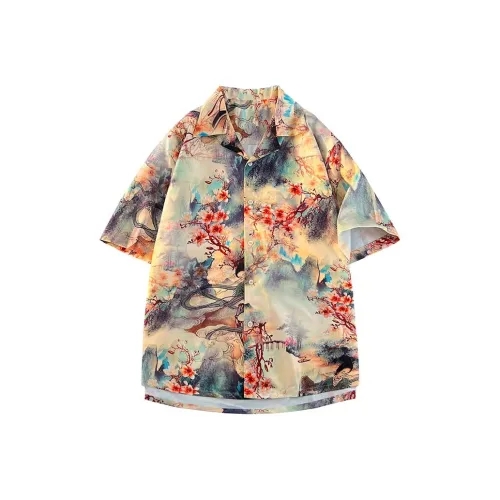 Fashion Versatile Короткий рукав рубашка унисекс