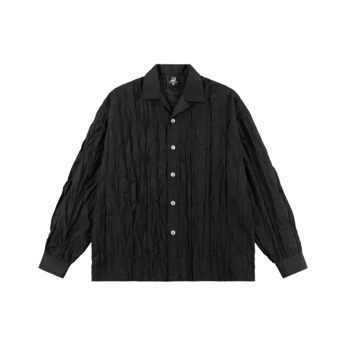 XINYINSU 24FW Длинный рукав рубашка унисекс черный