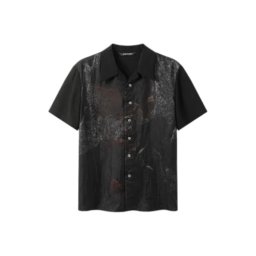 YUNYI Чернильно-черный Унисекс Рубашки