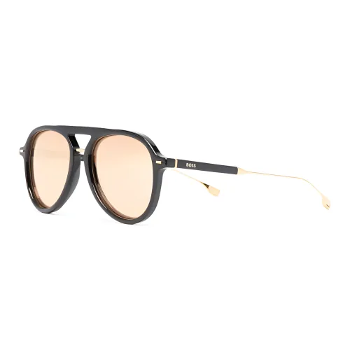 BOSS Титан Ацетат Нерегулярная форма Солнцезащитные очки Унисекс Черный