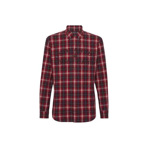 DSQUARED 2 Рубашка Мужская Бордовая