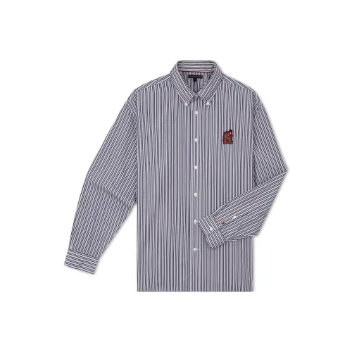 Tommy Hilfiger Рубашка Мужская Темно-синий Синий Белый Полосы DW5