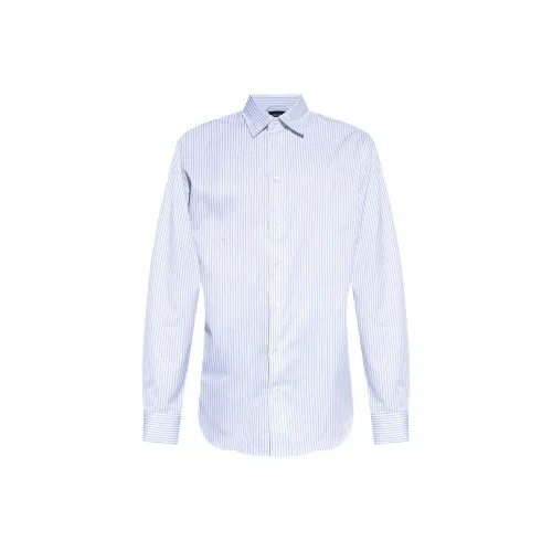 EMPORIO ARMANI SS24 Рубашка Мужская Светло-Синяя