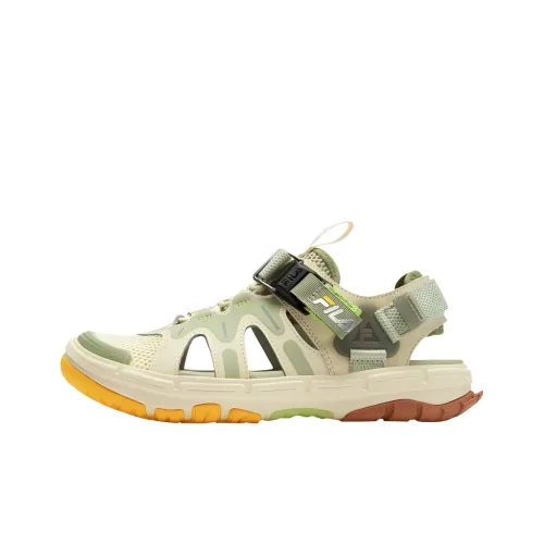 FILA KIDS Beetle Легкий Шок-абсорберы Низкий Топ Детские Сандалии Наполнитель Желтый Груша Деревянно-зеленый