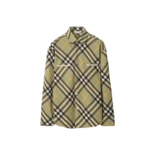 Burberry FW23 Рубашка Мужская Коричневая Зеленая