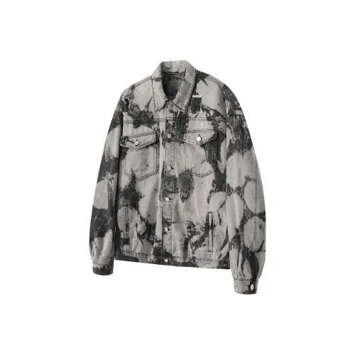 SAME FLOW Denim Jacket Unisex Black Gray SAME FLOW Деним Куртка Унисекс Черный Серый