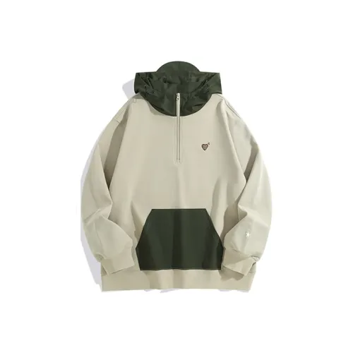 PEACEBIRD MEN Outdoor Half Zip Hooded Color Block Sweatshirt Men's