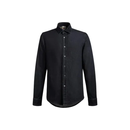 BALLY Adrien Brody Travel Collection FW24 Рубашка Мужская Морской Синий