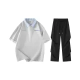 Фотиния Серый [2,0 Охлаждающий] Короткий рукав + Охлаждающие штаны из ледяного шелка