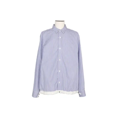 Sacai совместная линия Мужские синие рубашки