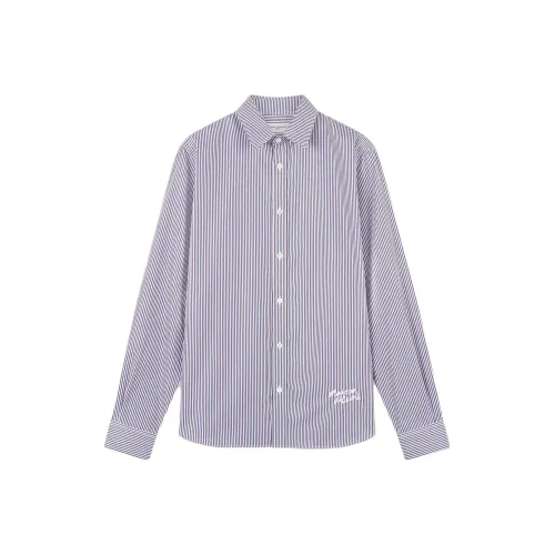 Maison Kitsune Синие Полосы Мужские Рубашки