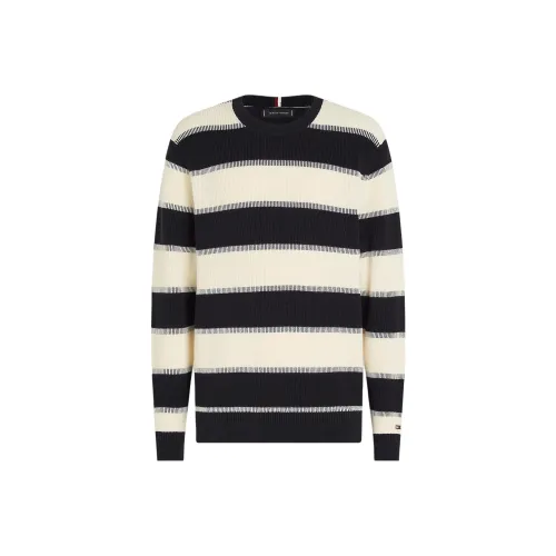 Tommy Hilfiger Stripe Круглый вырез JUMPER Толстовка Мужской Черный