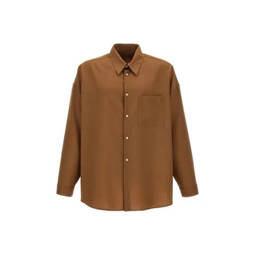 MARNI Коричневый Мужские Рубашки