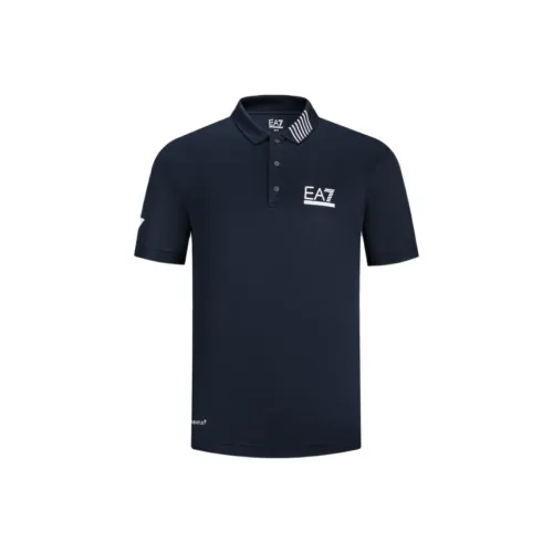 EMPORIO ARMANI EA7 Темно-синяя мужская рубашка polo