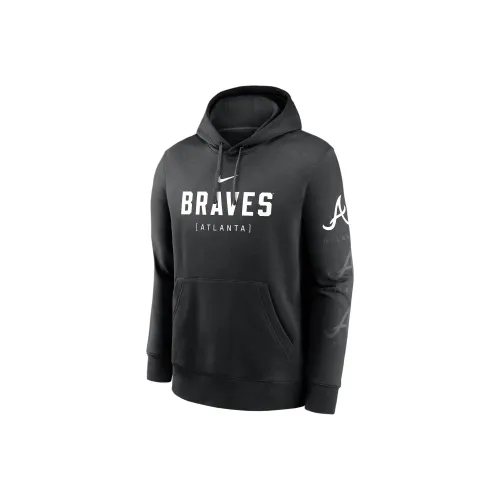 Nike Atlanta Braves Club Мода MLB Толстовка Мужской Черный