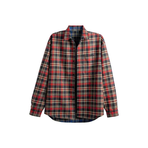 DBW DOUBLEWIN Рубашка Унисекс Красная Синяя Клетка